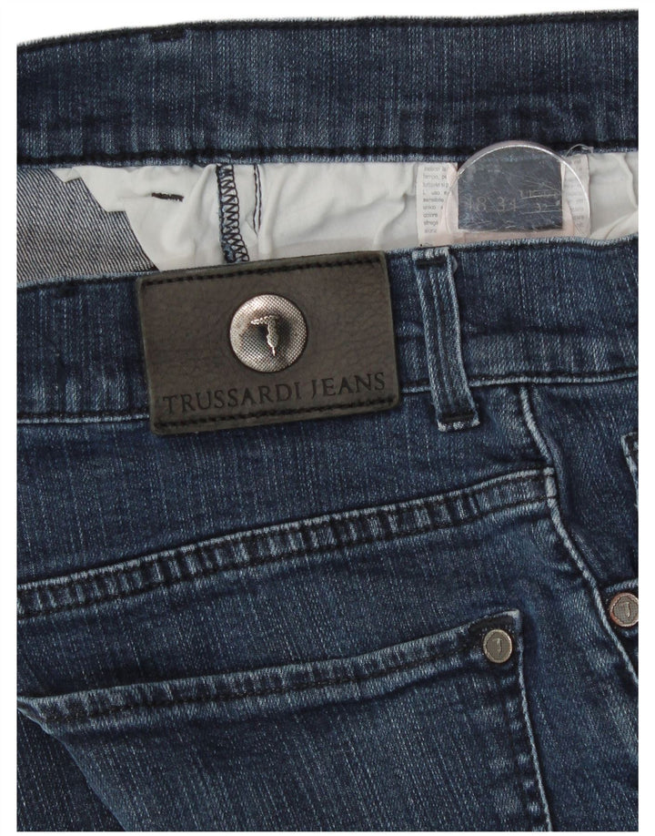 Trussardi Womens Slim Jeans W32 L30 Blue Cotton