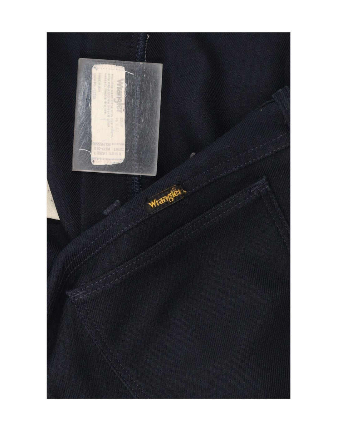 WRANGLER Mens Straight Jeans W46 L30 Navy Blue Polyester Vintage Wrangler and Second-Hand Wrangler from Messina Hembry 