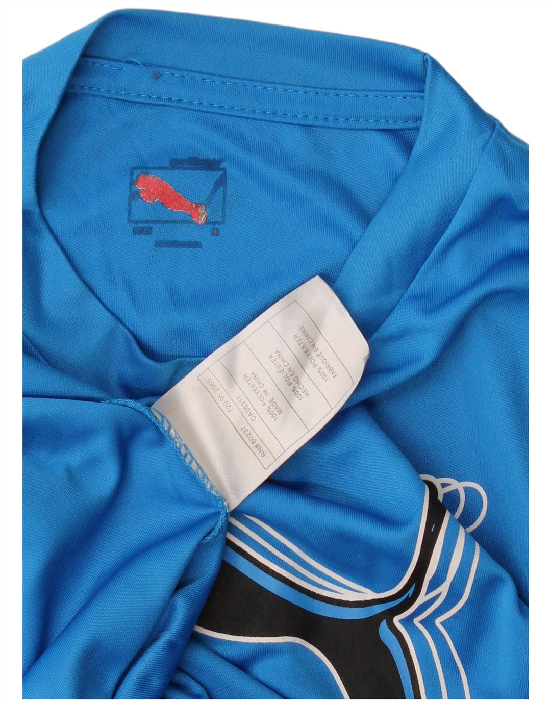 Puma Boys Graphic Top Long Sleeve 11-12 Years Blue Colourblock Polyester