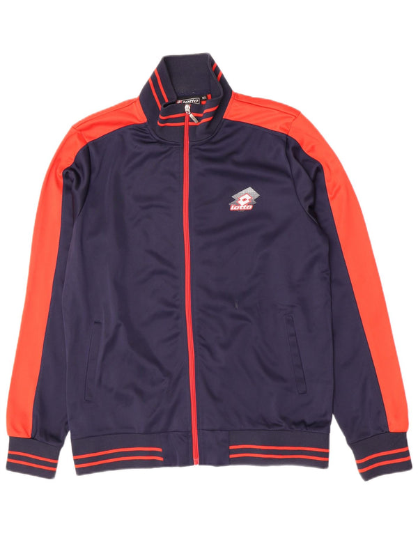 Lotto Mens Tracksuit Top Jacket Medium Navy Blue Colourblock Polyester