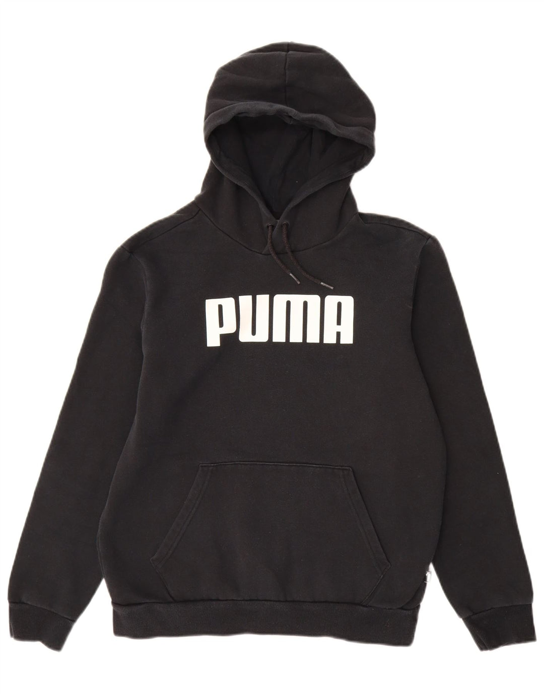 PUMA Mens Graphic Hoodie Jumper Small Black Cotton