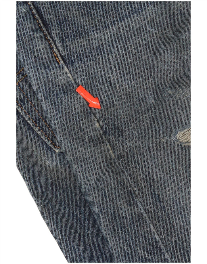 Levi's Mens 505 Distressed Straight Jeans W33 L30 Blue Cotton