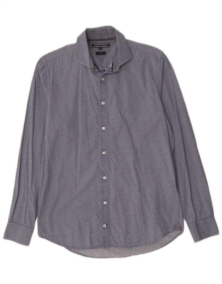 TOMMY BAHAMA Mens Slim Fit Shirt Medium Blue Check Cotton