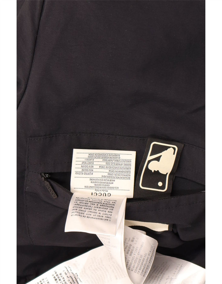 Gucci Mens Graphic Hooded Padded Coat IT 46 Large Black Polyamide