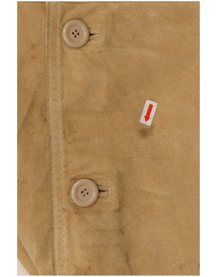 CONBIPEL Mens Suede Jacket UK 40 Large Beige Leather