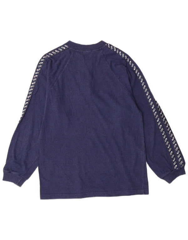 Asics Mens Top Long Sleeve Medium Navy Blue Cotton