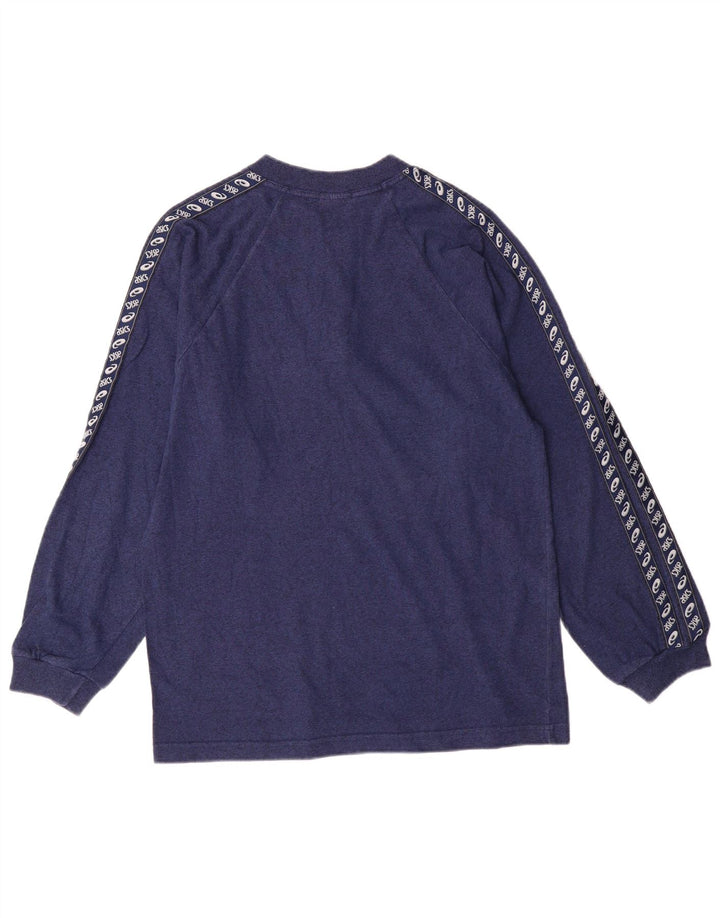 Asics Mens Top Long Sleeve Medium Navy Blue Cotton