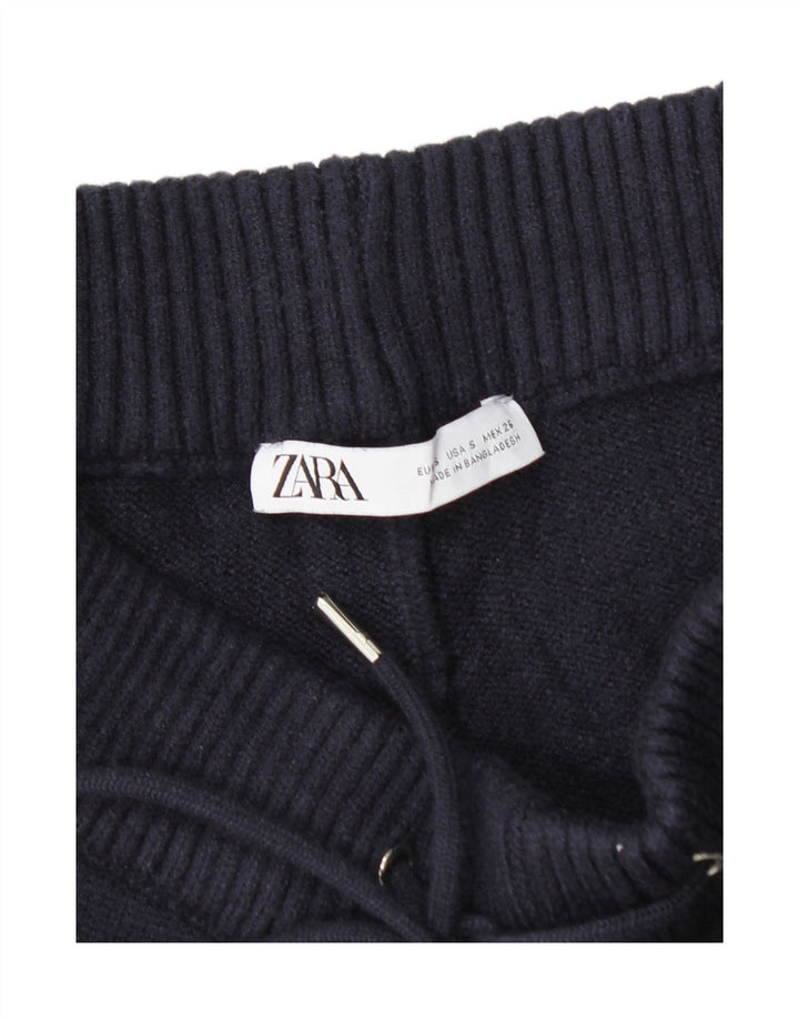 Zara Womens Tracksuit Trousers Joggers UK 8 Small Navy Blue