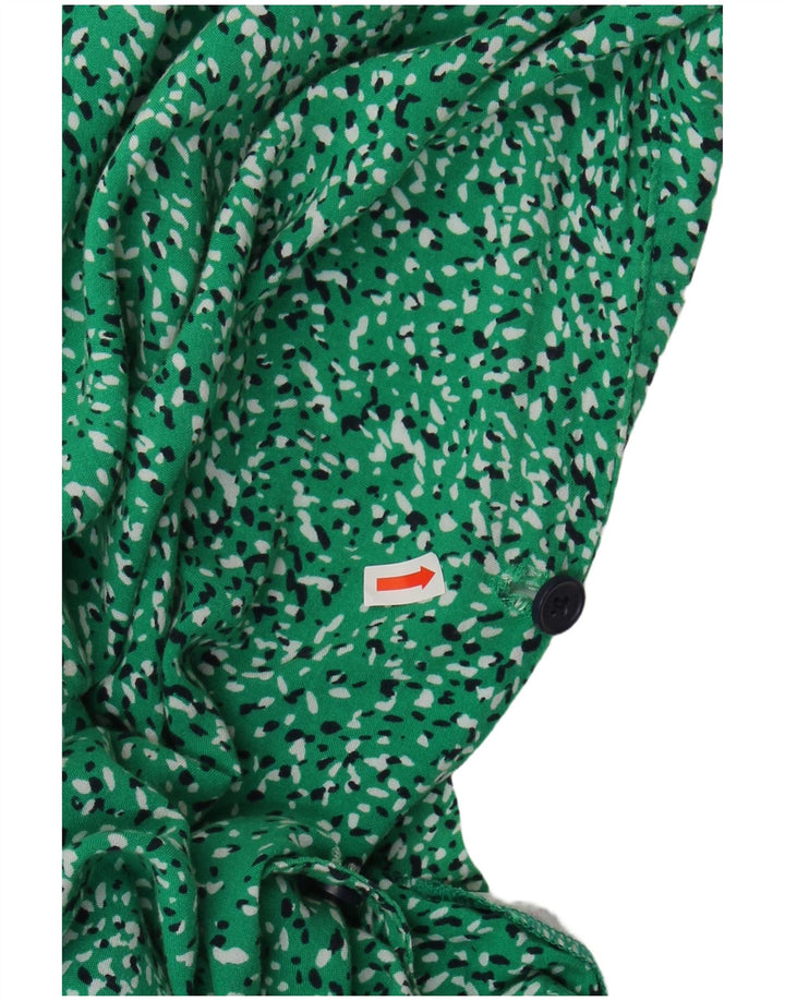 JOULES Womens Short Sleeves Shirt Dress UK 18 XL  Green Spotted Viscose