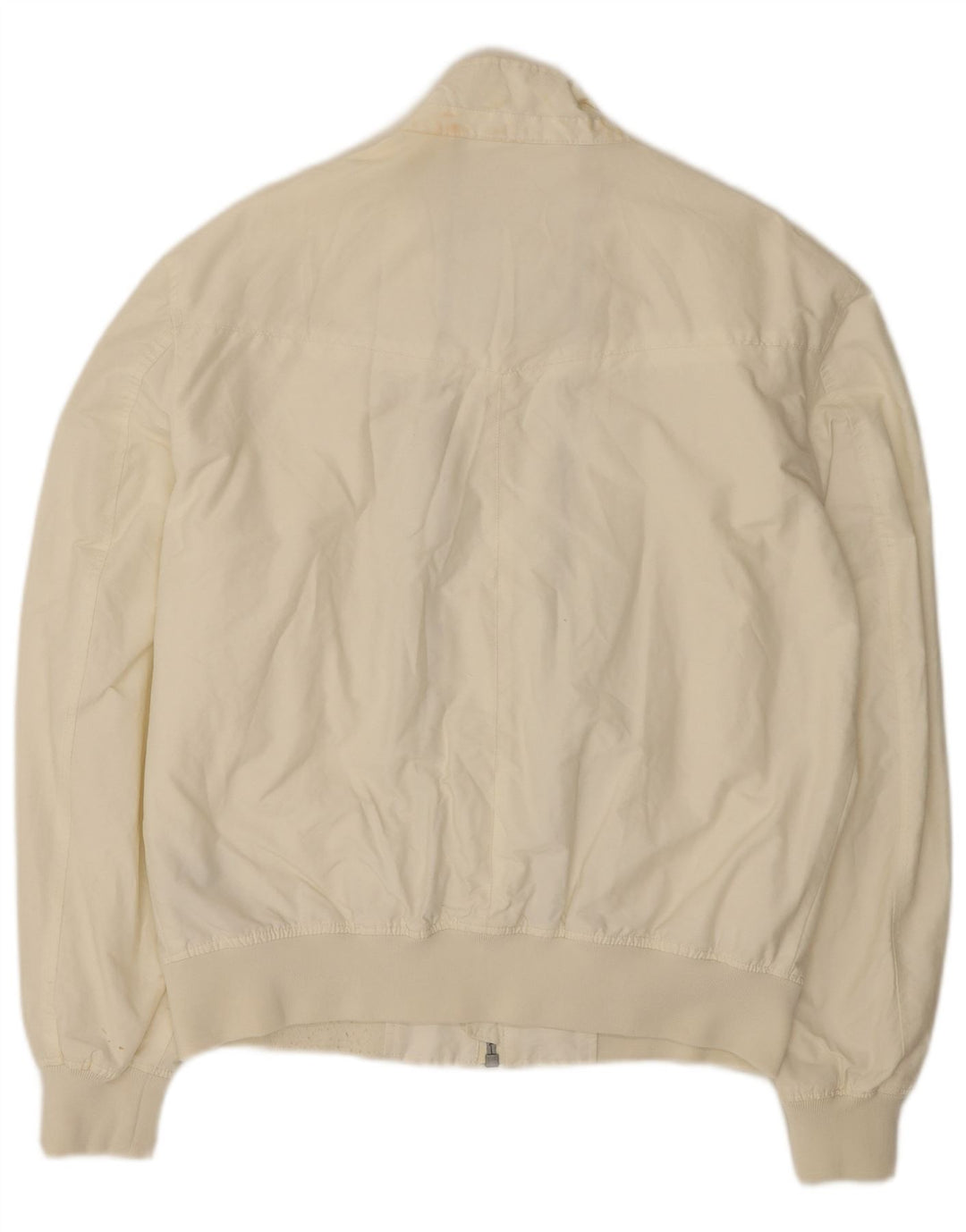 REFRIGUE Mens Bomber Jacket UK 44 2XL Off White Cotton
