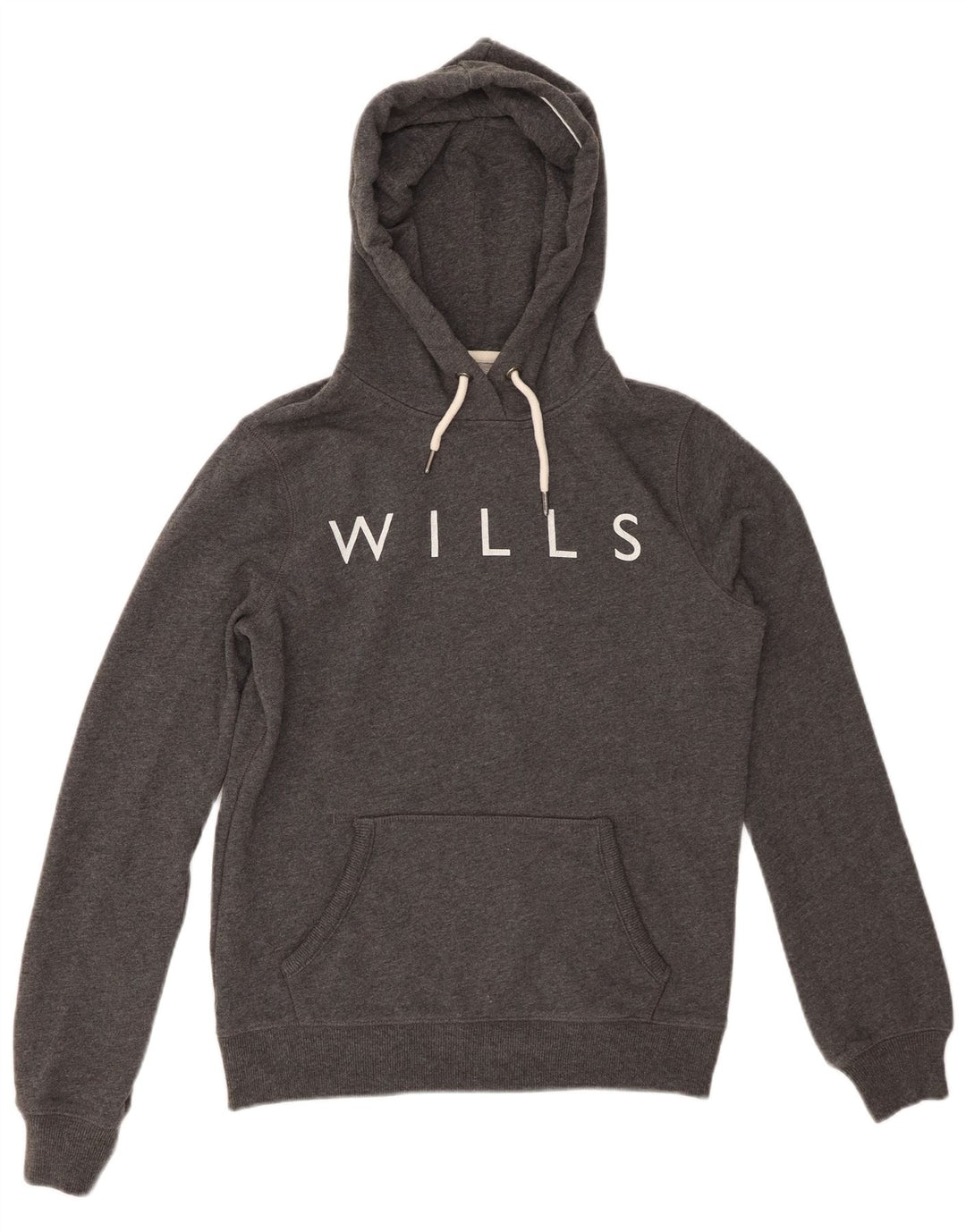 JACK WILLS Womens Graphic Oversized Hoodie Jumper UK 8 Small Grey Cotton