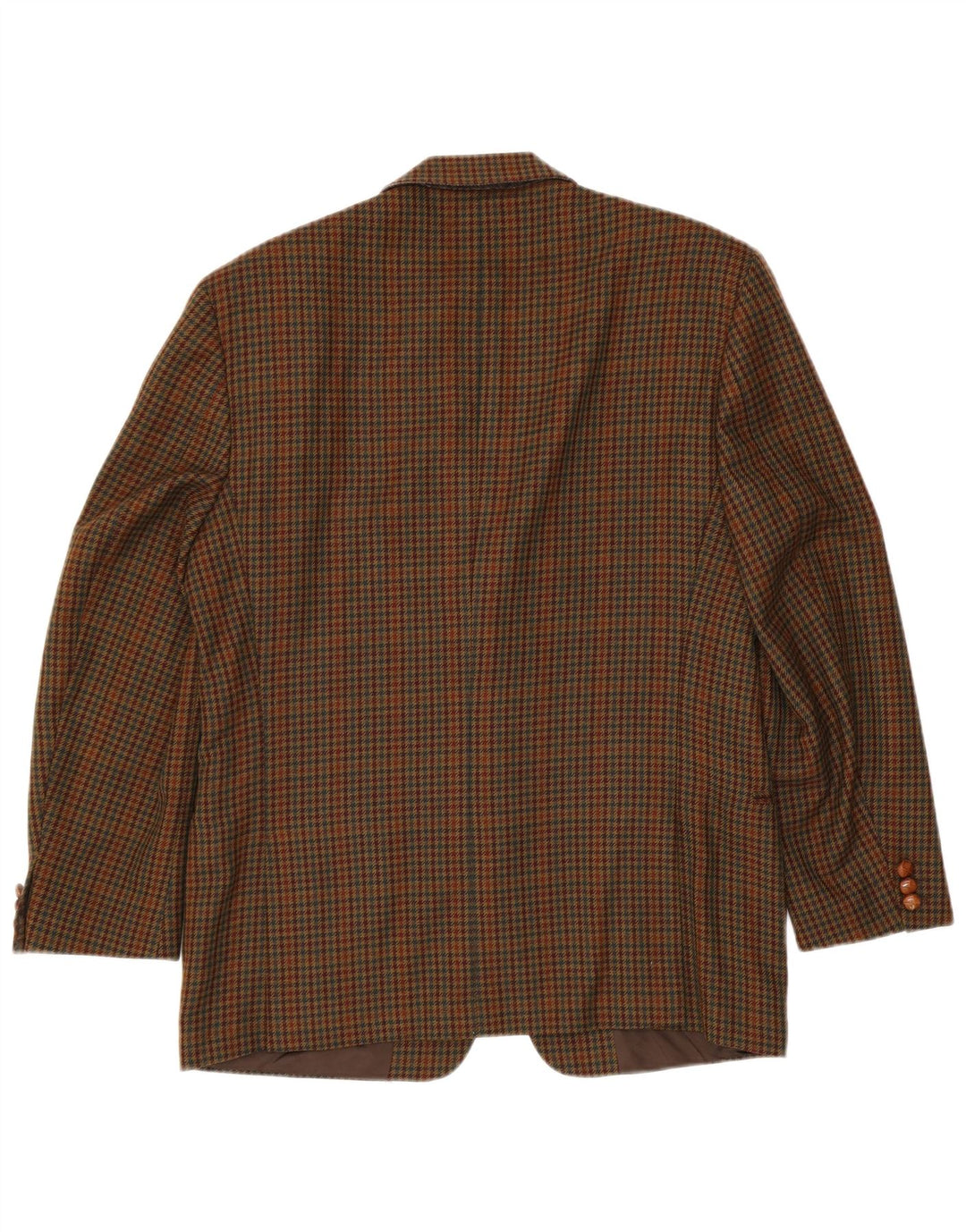 Visconti Mens 3 Button Blazer Jacket IT 52 XL Brown Houndstooth Lambswool