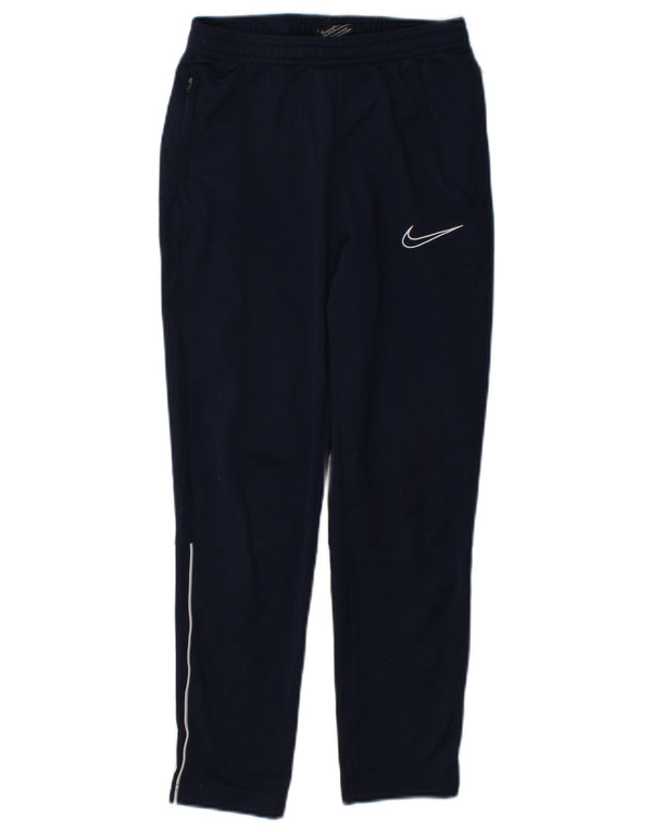 Nike Boys Dri Fit Tracksuit Trousers 10-11 Years Medium Navy Blue Polyester