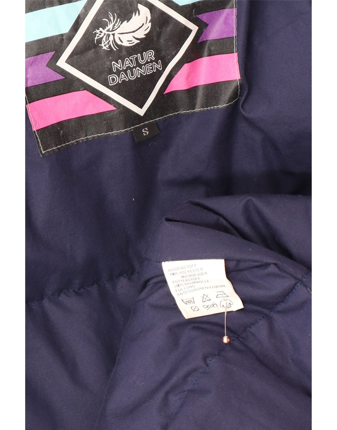 VINTAGE Mens Loose Fit Padded Coat UK 36 Small Grey Polyester