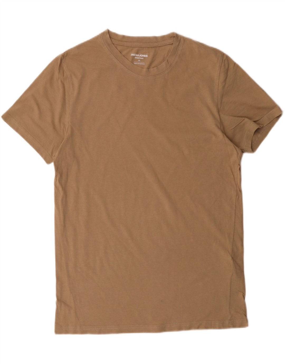 JACK & JONES Mens T-Shirt Top Medium Beige Cotton