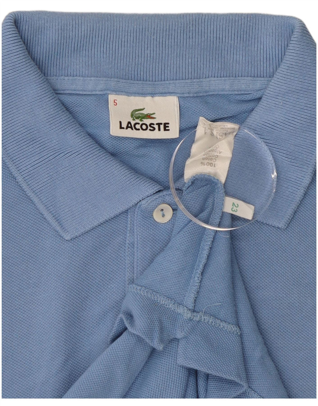 Lacoste Mens Polo Shirt Size 5 Large Blue Cotton