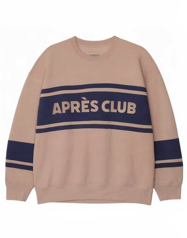 Abercrombie & Fitch Mens Sweatshirt Jumper Large Off White Colourblock