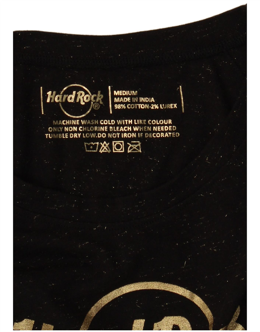 HARD ROCK CAFE Womens Panama Graphic T-Shirt Top UK 12 Medium Black