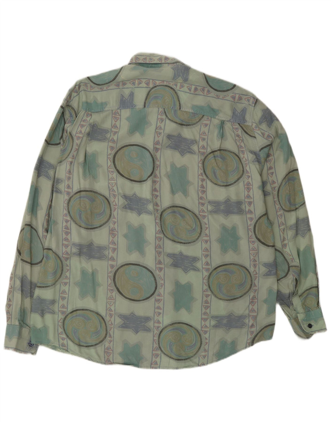 Azzurra Mens Shirt Large Green Geometric