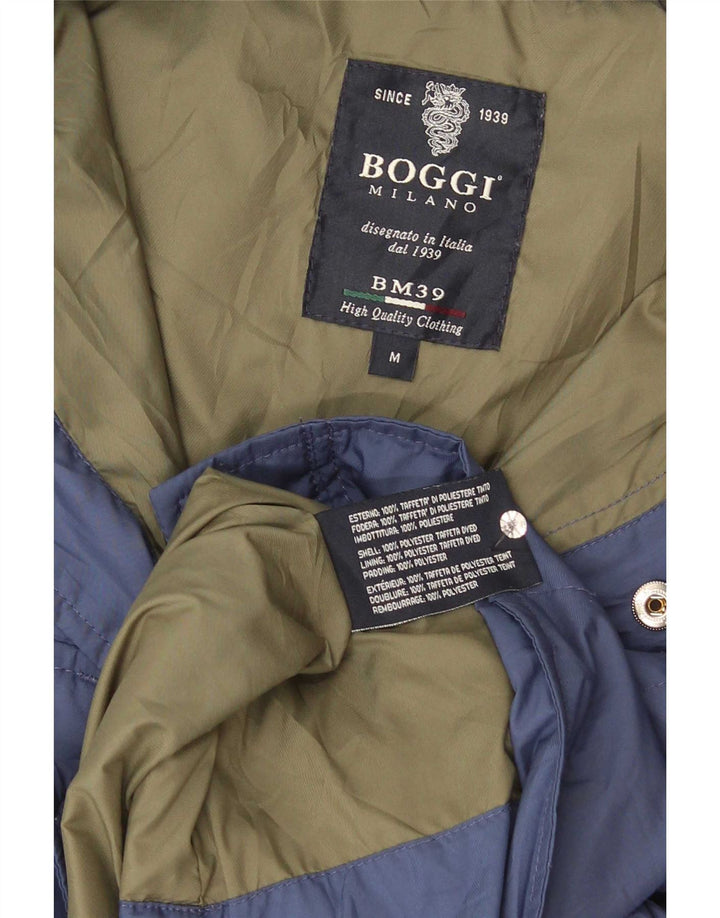Boggi Mens Regular Fit Padded Jacket UK 38 Medium Blue Polyester