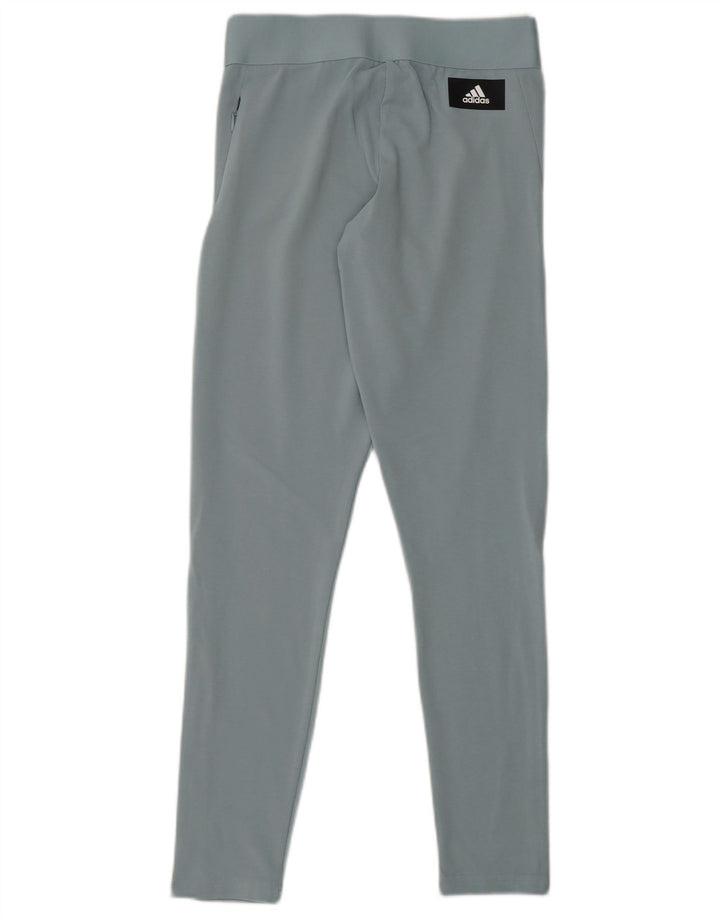 ADIDAS Womens Graphic Leggings UK 8/10 Small Blue Cotton