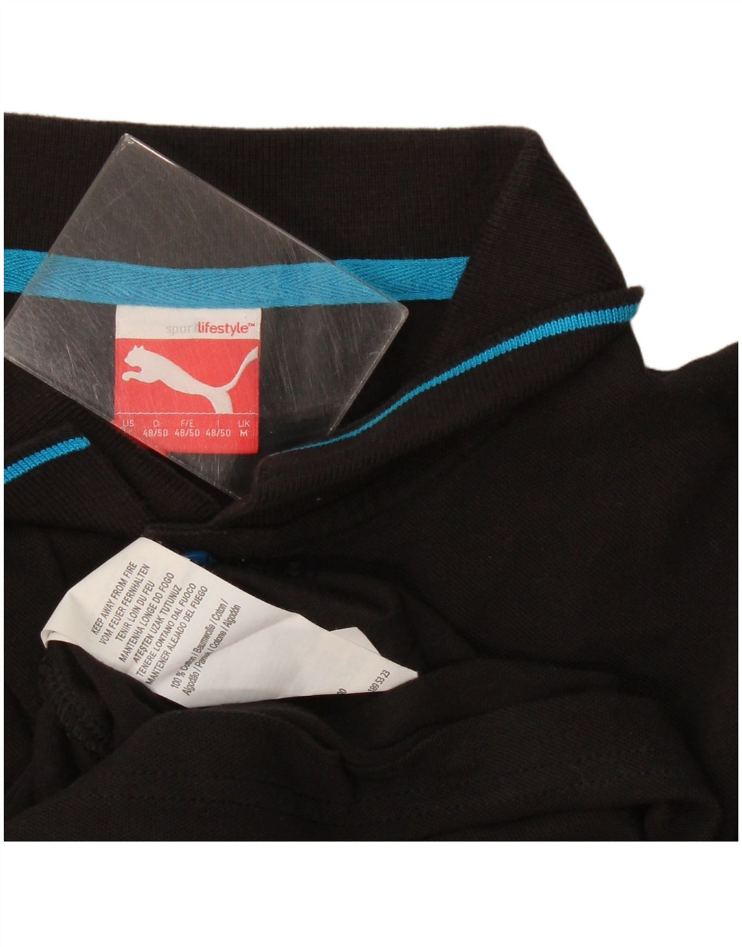 Puma Mens Polo Shirt Medium Black Cotton
