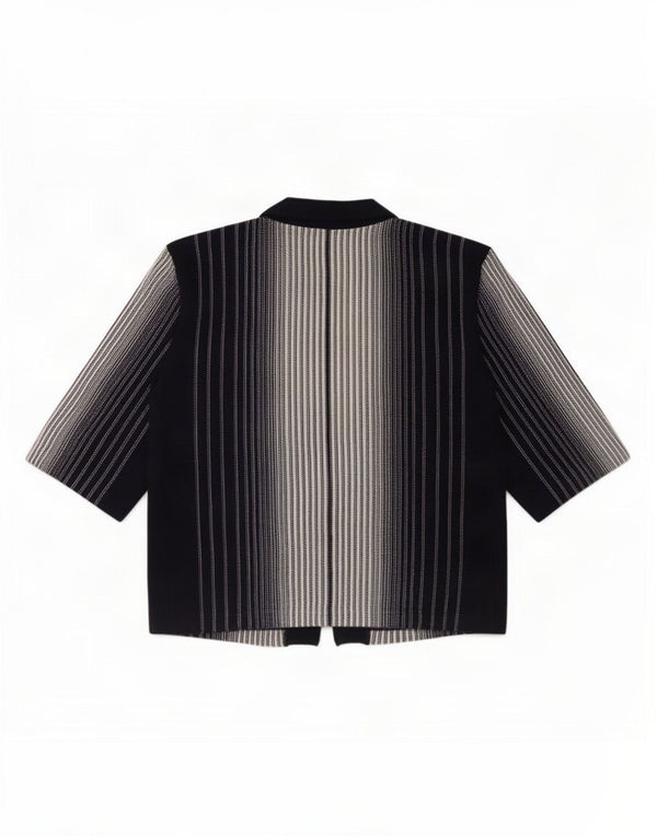 Vintage Womens Cardigan Top UK 16 Large Black Striped