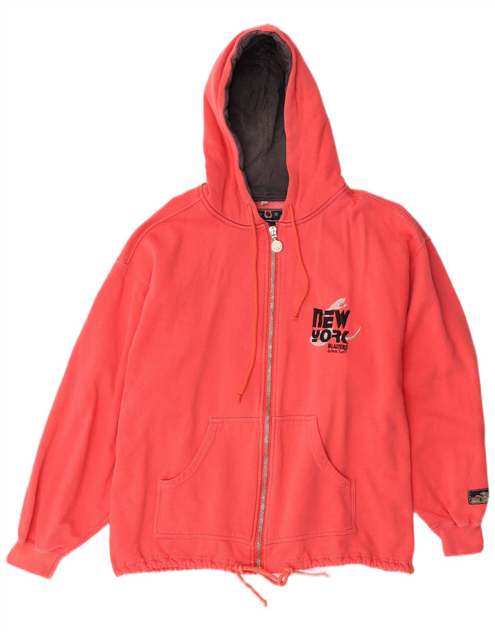 Uncle Sam Mens Graphic Zip Hoodie Sweater Medium Red Cotton