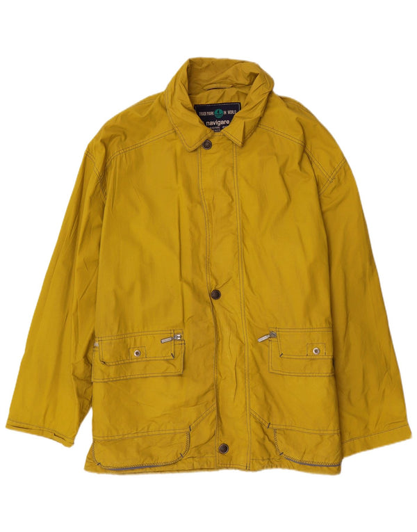 Navigare Mens Windbreaker Jacket UK 40 Large Yellow Cotton