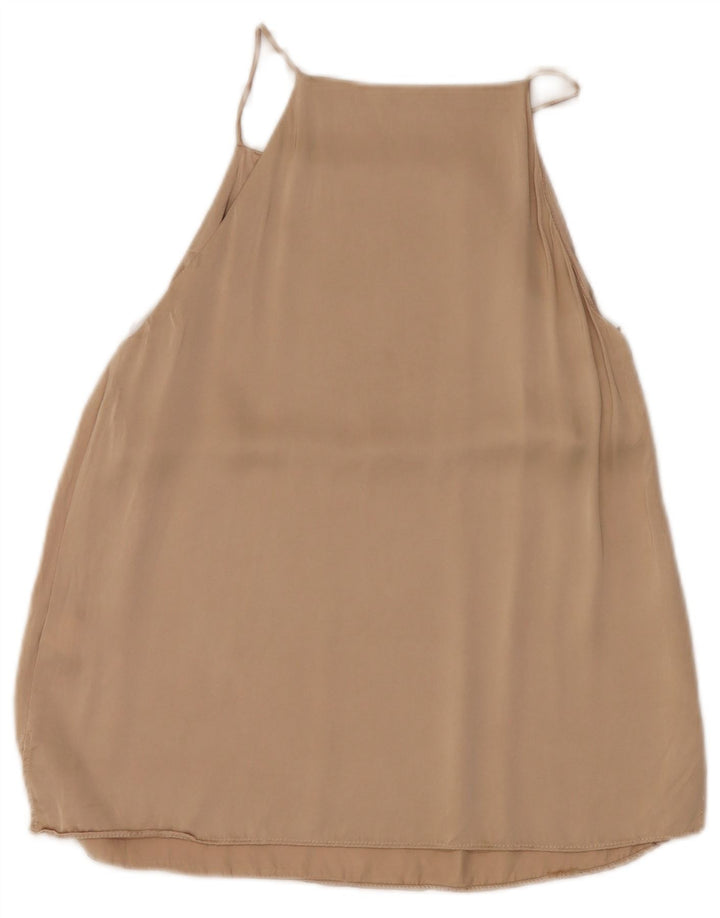 Zara Womens Cami Top UK 10 Small Beige Viscose