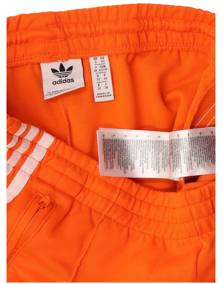 ADIDAS Womens Tracksuit Trousers UK 6 XS Orange Polyester