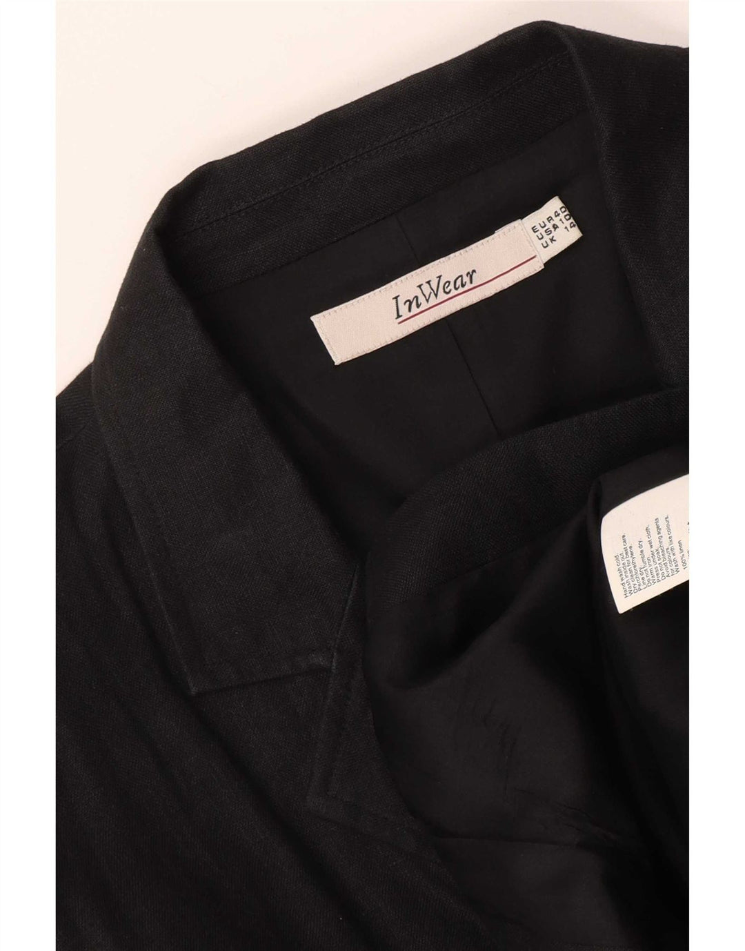 Inwear Womens 2 Button Blazer Jacket UK 14 Large Black Acetate
