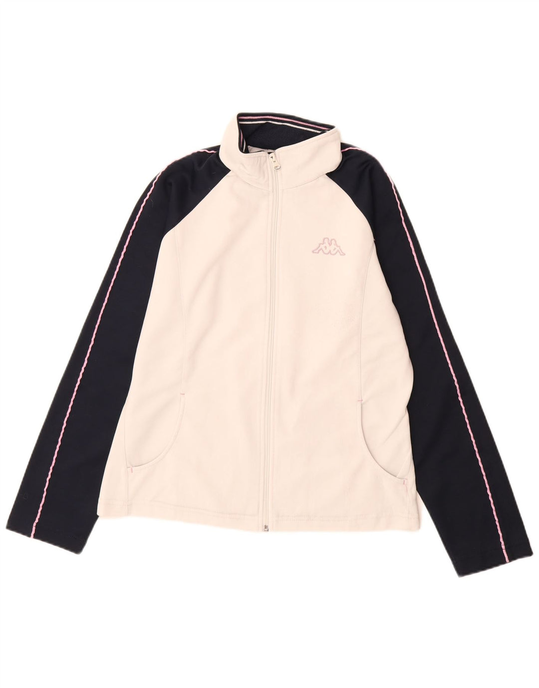 Champion Womens Tracksuit Top Jacket UK 18 XL White Colourblock Polyester
