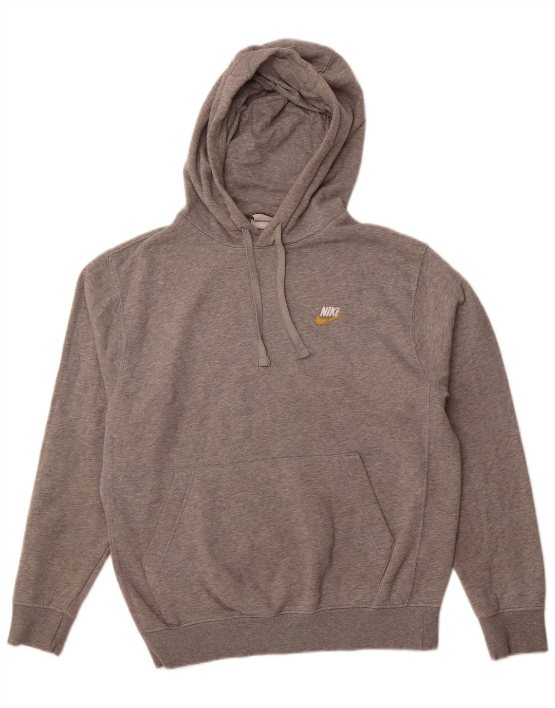 NIKE Mens Hoodie Jumper Small Grey Cotton
