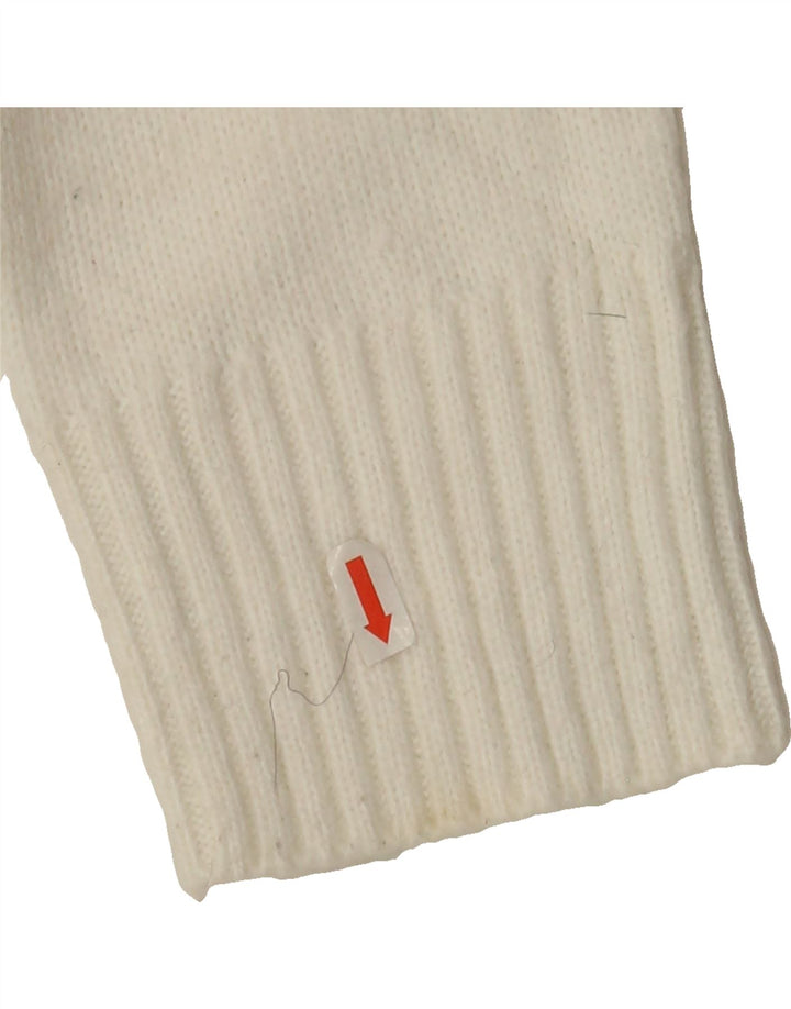 MARKS & SPENCER Womens Crew Neck Jumper Sweater UK 14 Medium White Vintage Marks & Spencer and Second-Hand Marks & Spencer from Messina Hembry 