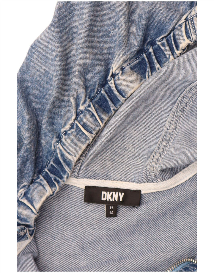 DKNY Boys Graphic Pullover Denim Jacket 15-16 Years Medium Blue Cotton