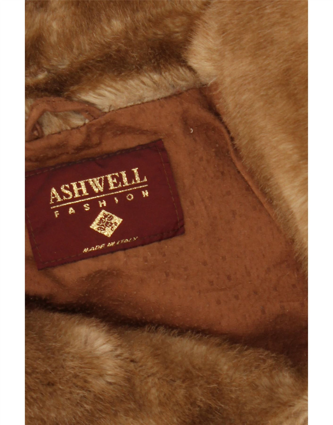 ASHWELL Womens Oversized Faux Fur Coat IT 46 Large Brown Acrylic