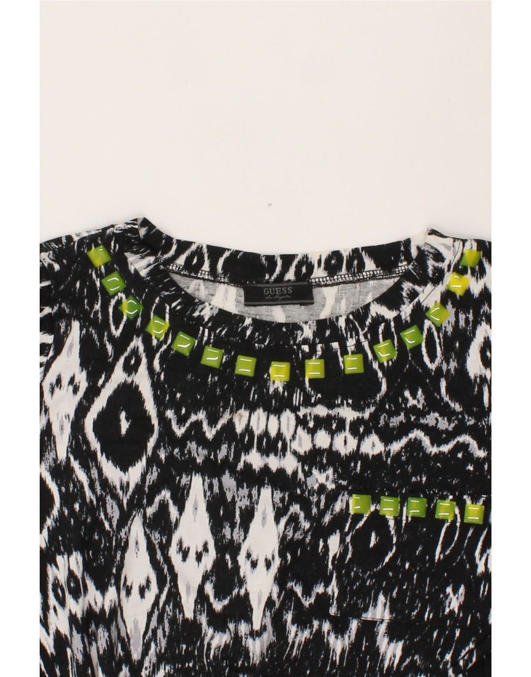 GUESS Womens Abstract Pattern Tunic Dress UK 14 Medium Black Viscose Vintage Guess and Second-Hand Guess from Messina Hembry 