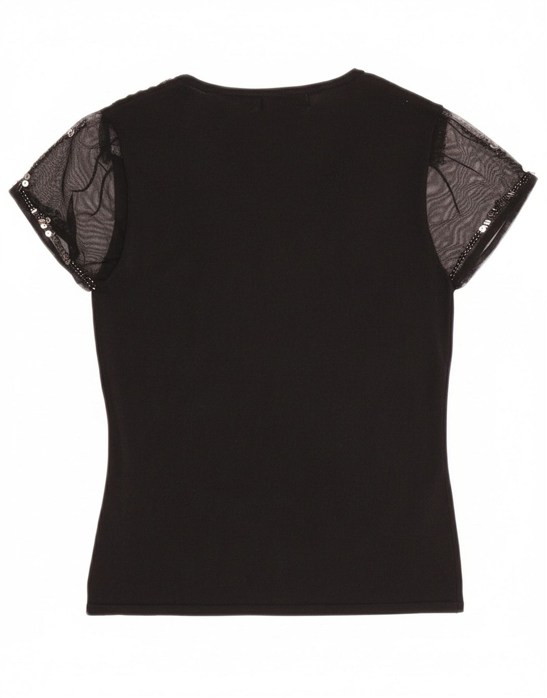 SKY DESIGN Womens Blouse Top UK 8 Small Black Viscose