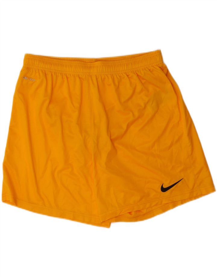 NIKE Mens Dri Fit Sport Shorts XL Yellow Polyester
