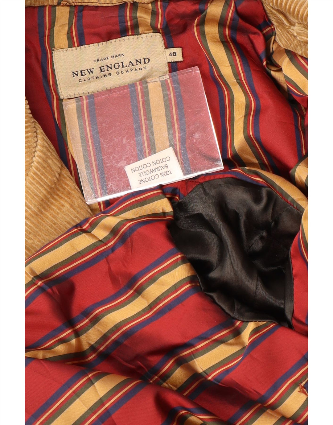 NEW ENGLAND Mens Corduroy Coat EU 48 Medium Brown Cotton