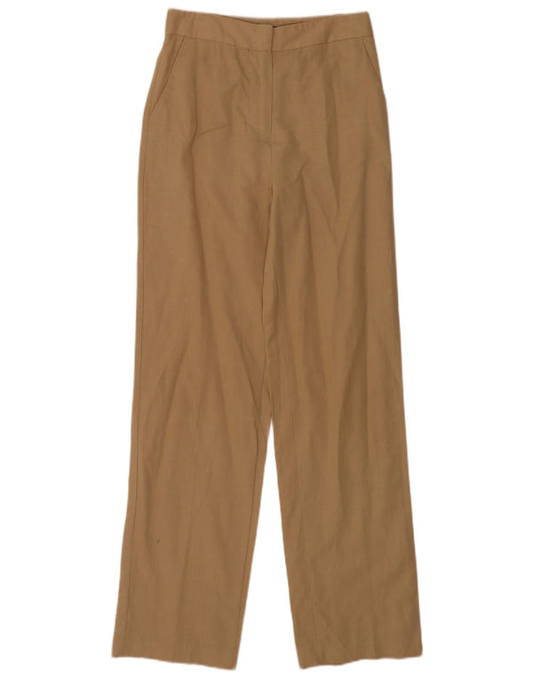 Zara Womens High Waist Straight Chino Trousers XS W24 L31 Beige