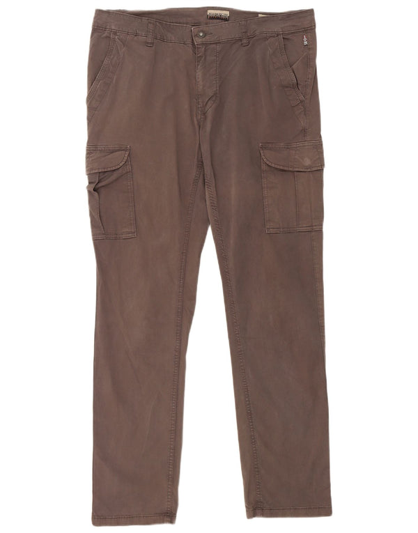 Napapijri Womens Slim Cargo Trousers W34 L31 Brown Cotton