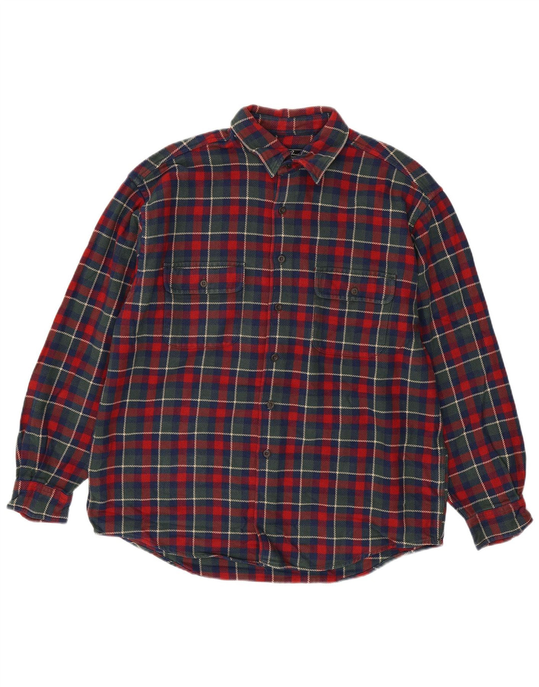 EDDIE BAUER Mens Flannel Shirt Large Multicoloured Check Cotton