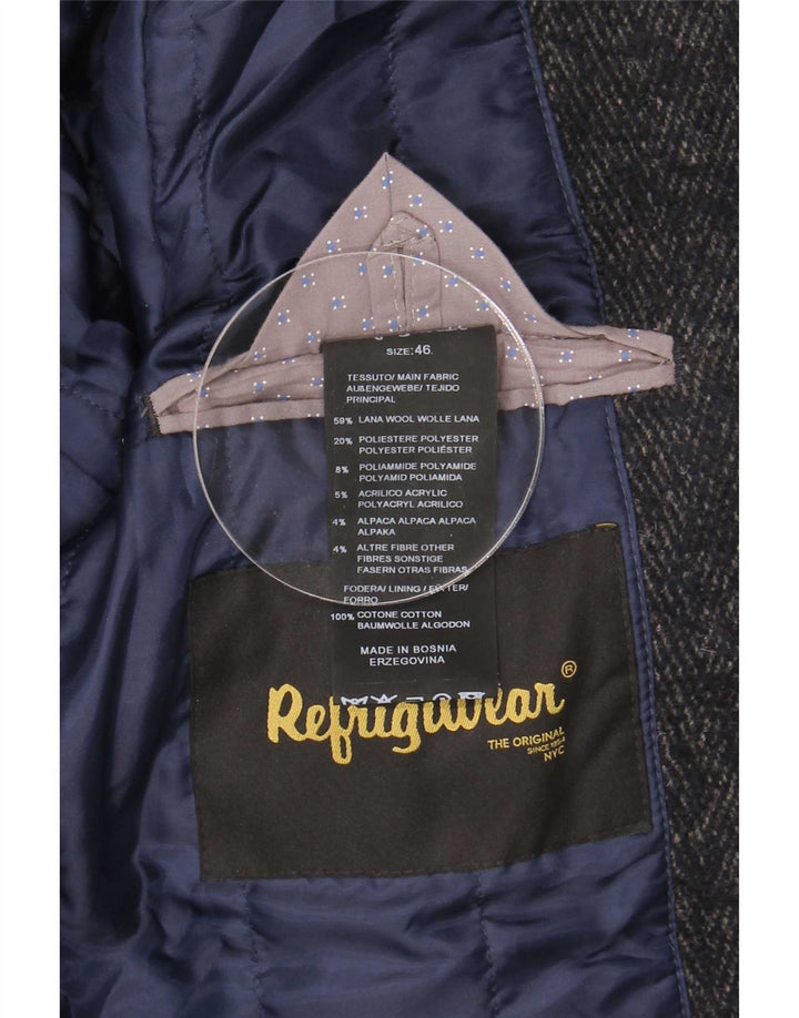 Refrigiwear Mens Overcoat IT 46 Small Grey Wool