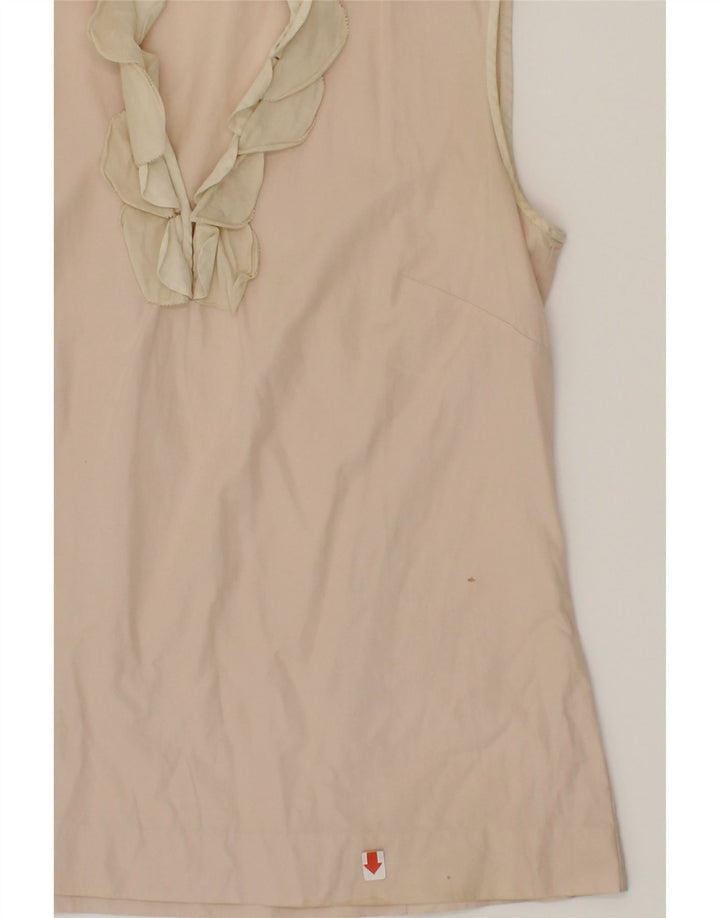 J. CREW Womens Sleeveless Blouse Top US 4 Small Beige Cotton Vintage J. Crew and Second-Hand J. Crew from Messina Hembry 