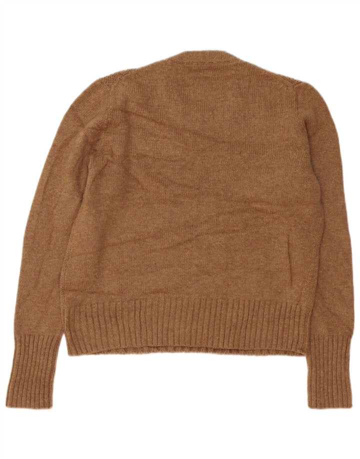 J. Crew Womens Crew Neck Jumper Sweater UK 10 Small Brown Polyamide