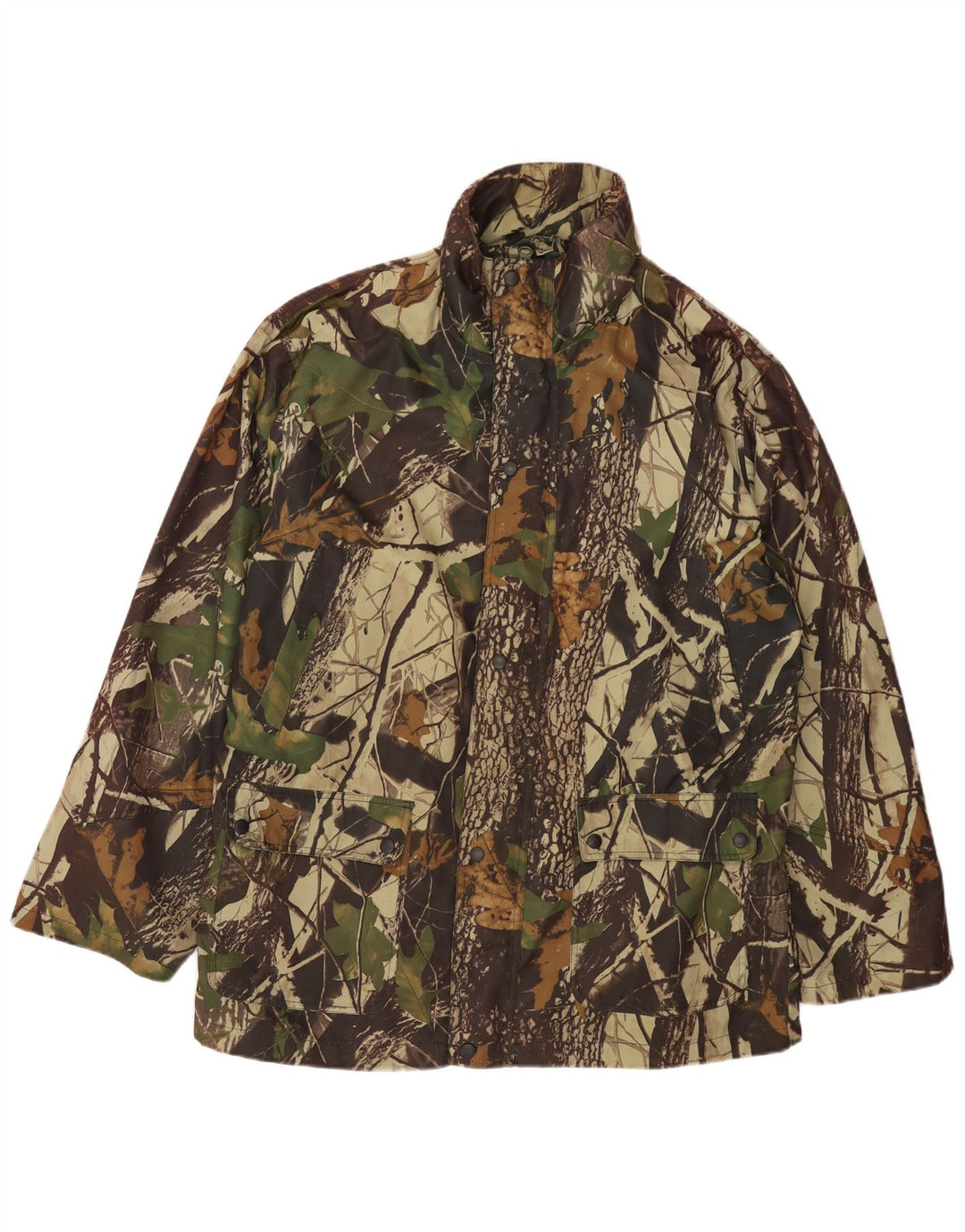 Vintage Mens Utility Jacket UK 42 XL Khaki Camouflage Polyester