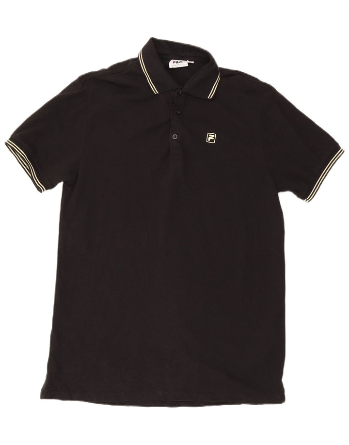 Fila Mens Polo Shirt Small Black Cotton