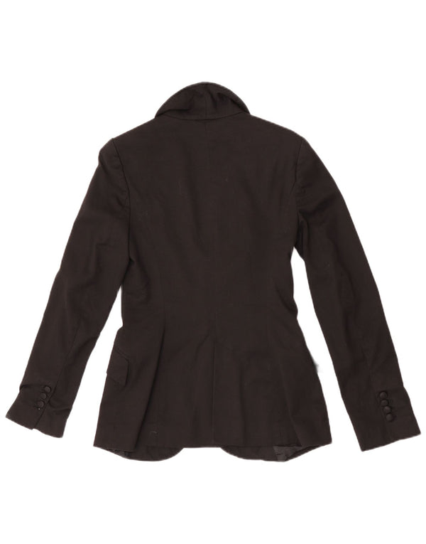 Zara Womens 1 Button Blazer Jacket UK 10 Small Black Polyester